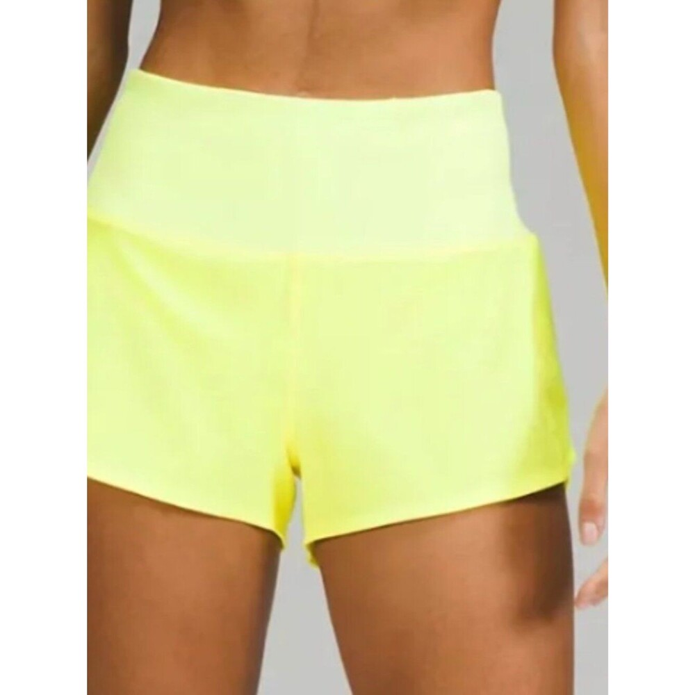 Lululemon High Rise Speed up shorts highlight yellow size 4 4"